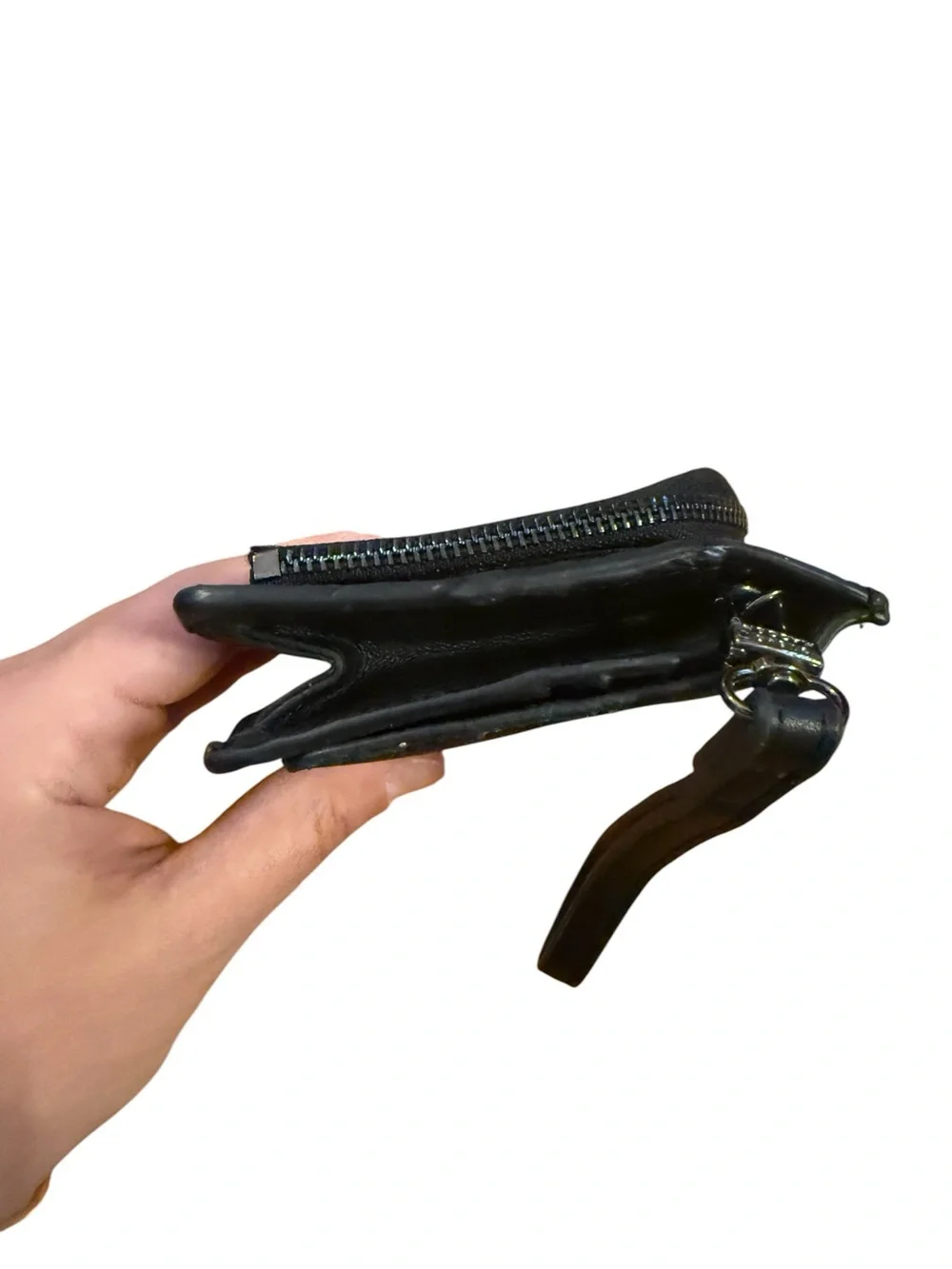 Steve Madden Black Leather Wristlet Wallet